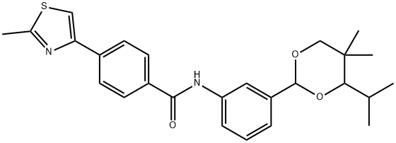 N-{3-[5,5-dimethyl-4-(propan-2-yl)-1,3-dioxan-2-yl]phenyl}-4-(2-methyl-1,3-thiazol-4-yl)benzamide Struktur