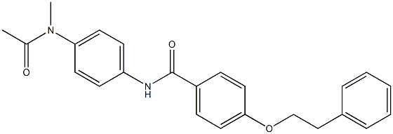 N-{4-[acetyl(methyl)amino]phenyl}-4-(2-phenylethoxy)benzamide Struktur