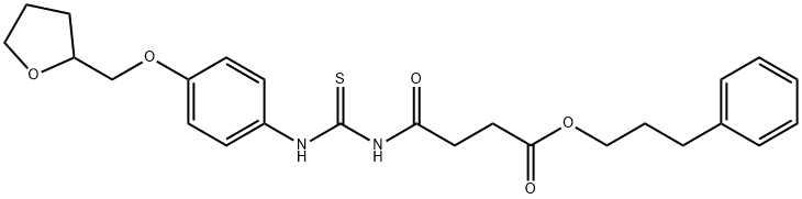 3-phenylpropyl 4-oxo-4-[[4-(oxolan-2-ylmethoxy)phenyl]carbamothioylamino]butanoate Struktur