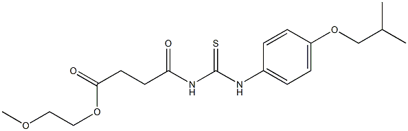 2-methoxyethyl 4-[[4-(2-methylpropoxy)phenyl]carbamothioylamino]-4-oxobutanoate Struktur