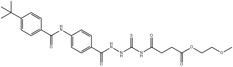 2-methoxyethyl 4-[[[4-[(4-tert-butylbenzoyl)amino]benzoyl]amino]carbamothioylamino]-4-oxobutanoate Structure