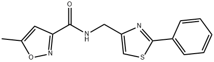 5-methyl-N-[(2-phenyl-1,3-thiazol-4-yl)methyl]-1,2-oxazole-3-carboxamide Struktur