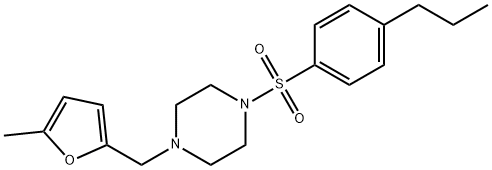 1-[(5-methylfuran-2-yl)methyl]-4-(4-propylphenyl)sulfonylpiperazine Struktur