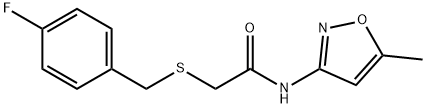 2-[(4-fluorophenyl)methylsulfanyl]-N-(5-methyl-1,2-oxazol-3-yl)acetamide Struktur