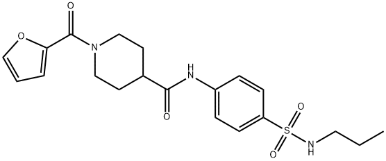 1-(furan-2-ylcarbonyl)-N-[4-(propylsulfamoyl)phenyl]piperidine-4-carboxamide Struktur