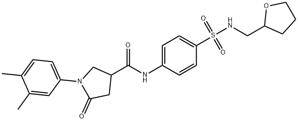 1-(3,4-dimethylphenyl)-5-oxo-N-[4-(oxolan-2-ylmethylsulfamoyl)phenyl]pyrrolidine-3-carboxamide Struktur