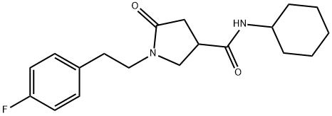 N-cyclohexyl-1-[2-(4-fluorophenyl)ethyl]-5-oxopyrrolidine-3-carboxamide Struktur