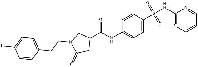 1-[2-(4-fluorophenyl)ethyl]-5-oxo-N-[4-(pyrimidin-2-ylsulfamoyl)phenyl]pyrrolidine-3-carboxamide Struktur