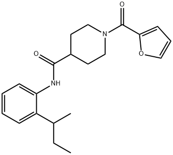 N-[2-(butan-2-yl)phenyl]-1-(furan-2-ylcarbonyl)piperidine-4-carboxamide Struktur