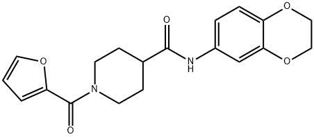 N-(2,3-dihydro-1,4-benzodioxin-6-yl)-1-(furan-2-ylcarbonyl)piperidine-4-carboxamide Struktur