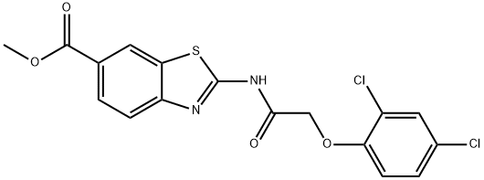 methyl 2-(2-(2,4-dichlorophenoxy)acetamido)benzo[d]thiazole-6-carboxylate Struktur