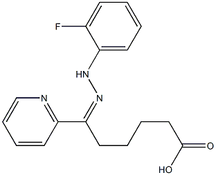 6-[(2-Fluoro-phenyl)-hydrazono]-6-pyridin-2-yl-hexanoic acid Struktur