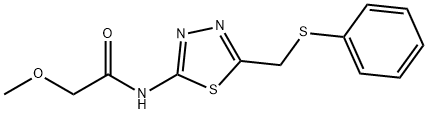 2-methoxy-N-{5-[(phenylsulfanyl)methyl]-1,3,4-thiadiazol-2-yl}acetamide Struktur