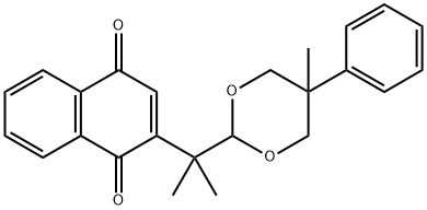 2-[1-methyl-1-(5-methyl-5-phenyl-1,3-dioxan-2-yl)ethyl]naphthoquinone Struktur