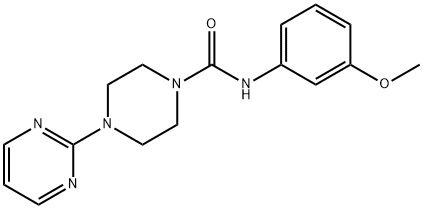 N-(3-methoxyphenyl)-4-pyrimidin-2-ylpiperazine-1-carboxamide Struktur