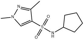 N-cyclopentyl-1,3-dimethylpyrazole-4-sulfonamide Struktur