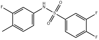 3,4-difluoro-N-(3-fluoro-4-methylphenyl)benzenesulfonamide Struktur