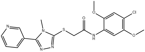 N-(4-chloro-2,5-dimethoxyphenyl)-2-[(4-methyl-5-pyridin-3-yl-1,2,4-triazol-3-yl)sulfanyl]acetamide Struktur