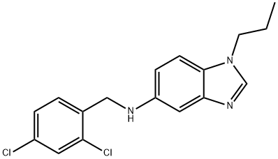 N-[(2,4-dichlorophenyl)methyl]-1-propylbenzimidazol-5-amine, 912780-51-9, 結(jié)構(gòu)式