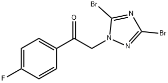 2-(3,5-dibromo-1H-1,2,4-triazol-1-yl)-1-(4-fluorophenyl)ethan-1-one Struktur