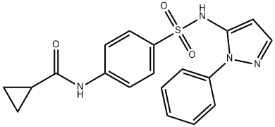 N-{4-[(1-phenyl-1H-pyrazol-5-yl)sulfamoyl]phenyl}cyclopropanecarboxamide Struktur