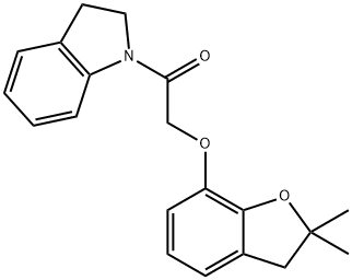 1-(2,3-Dihydro-indol-1-yl)-2-(2,2-dimethyl-2,3-dihydro-benzofuran-7-yloxy)-ethanone Structure