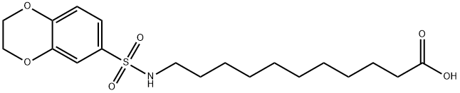 11-(2,3-Dihydro-benzo[1,4]dioxine-6-sulfonylamino)-undecanoic acid Struktur