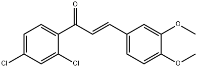 (2E)-1-(2,4-dichlorophenyl)-3-(3,4-dimethoxyphenyl)prop-2-en-1-one Struktur