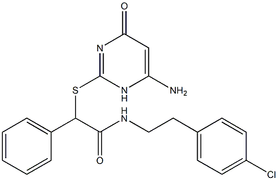 2-[(6-amino-4-oxo-1H-pyrimidin-2-yl)sulfanyl]-N-[2-(4-chlorophenyl)ethyl]-2-phenylacetamide Struktur