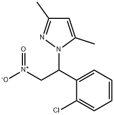 1-(1-(2-chlorophenyl)-2-nitroethyl)-3,5-dimethyl-1H-pyrazole Struktur