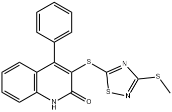 3-[(3-methylsulfanyl-1,2,4-thiadiazol-5-yl)sulfanyl]-4-phenyl-1H-quinolin-2-one Struktur