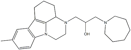 1-(azepan-1-yl)-3-(8-methyl-3a,4,5,6-tetrahydro-1H-pyrazino[3,2,1-jk]carbazol-3(2H)-yl)propan-2-ol Struktur