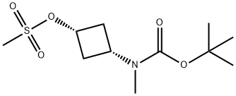 cis-3-((tert-butoxycarbonyl)(methyl)amino)cyclobutyl methanesulfonate Struktur