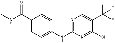 4-(4-chloro-5-(trifluoromethyl)pyrimidin-2-ylamino)-N-methylbenzamide Struktur