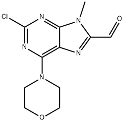 2-CHLORO-9-METHYL-6-MORPHOLINO-9H-PURINE-8-CARBALDEHYDE Struktur