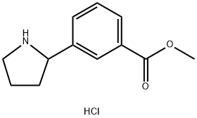 3-Pyrrolidin-2-yl-benzoic acid methyl ester hydrochloride Struktur