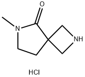 6-Methyl-2,6-diaza-spiro[3.4]octan-5-one hydrochloride Struktur