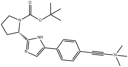 (S)-tert-butyl 2-(5-(4-((trimethylsilyl)ethynyl)phenyl)-1H-imidazol-2-yl)pyrrolidine-1-carboxylate(WXG03284) Struktur