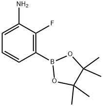 2-(3-Bromo-2-fluorophenyl)-4,4,5,5-tetramethyl-1,3,2-dioxaborolane Struktur