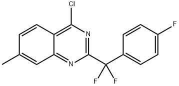 4-Chloro-2-(difluoro(4-fluorophenyl)methyl)-7-methylquinazoline Struktur