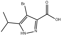 4-bromo-3-isopropyl-1H-pyrazole-5-carboxylic acid Struktur