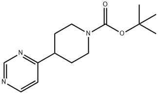 1-Piperidinecarboxylic acid, 4-(4-pyrimidinyl)-, 1,1-dimethylethyl ester Struktur