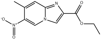 7-Methyl-6-nitro-imidazo[1,2-a]pyridine-2-carboxylic acid ethyl ester Struktur