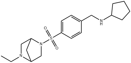 N-(4-((5-Ethyl-2,5-diazabicyclo[2.2.1]heptan-2-yl)sulfonyl)benzyl)cyclopentanamine Struktur