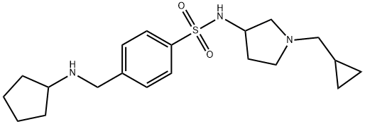 4-((Cyclopentylamino)methyl)-N-(1-(cyclopropylmethyl)pyrrolidin-3-yl)benzenesulfonamide Struktur