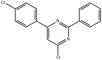 4-chloro-6-(4-chlorophenyl)-2-phenylpyrimidine Struktur