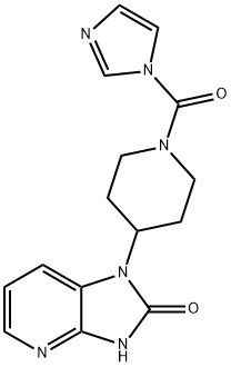 1-(1-(1H-imidazole-1-carbonyl)piperidin-4-yl)-1H-imidazo[4,5-b]pyridin-2(3H)-one Struktur