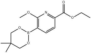 Ethyl 5-(5,5-dimethyl-1,3,2-dioxaborinan-2-yl)-6-methoxypicolinate Struktur