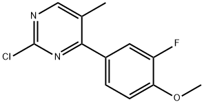 2-Chloro-4-(3-fluoro-4-methoxyphenyl)-5-methylpyrimidine Struktur