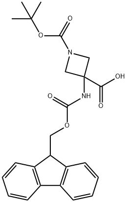 1-Boc-3-(Fmoc-amino)-3-azetidinecarboxylic acid Struktur